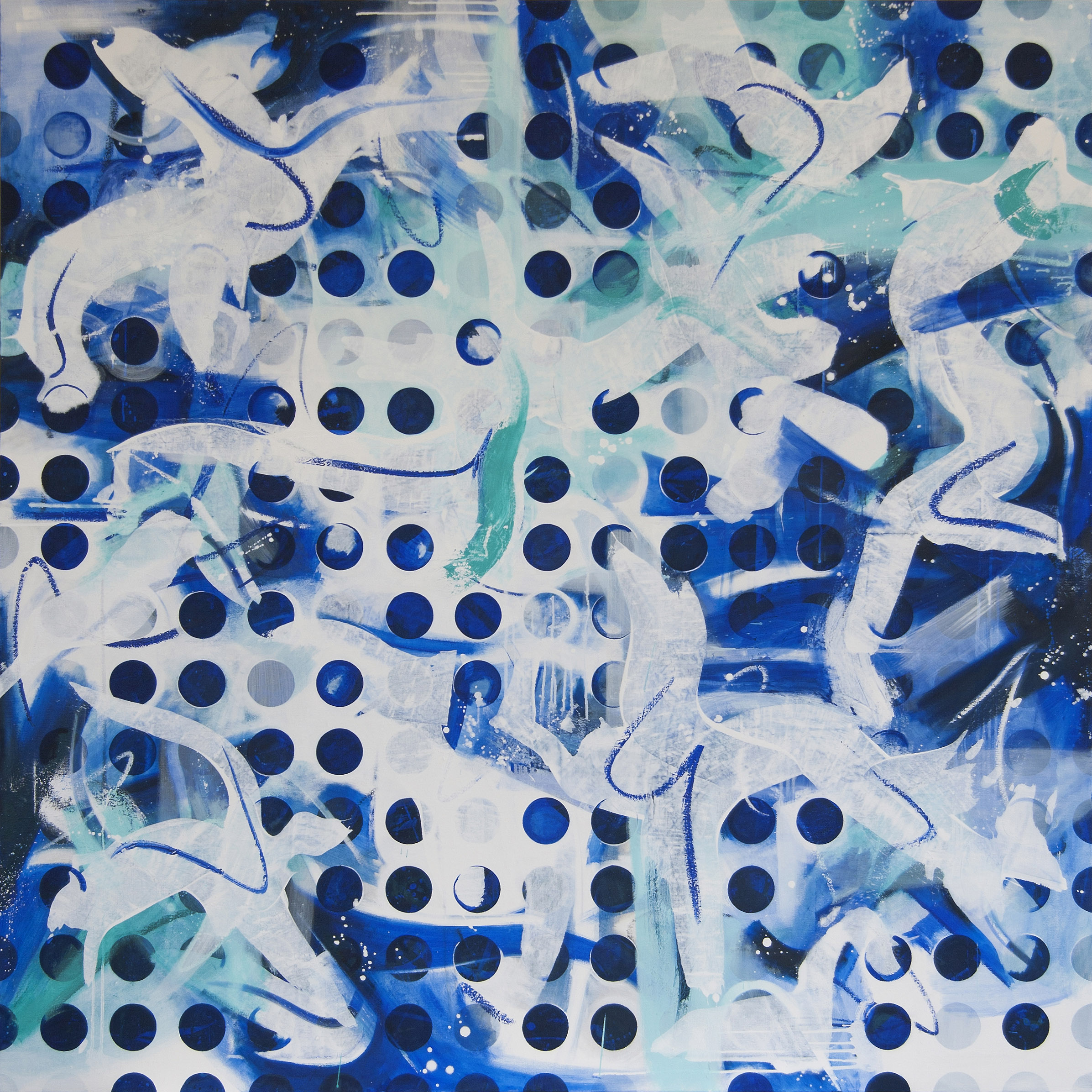 Espacio Ultramar, 2014, Acryl and oil on canvas, 170 x 170 cm.